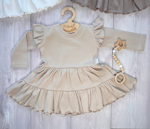 Mamatti SP512 Mädchenkleid mit Flügelärmeln 97% Baumwolle