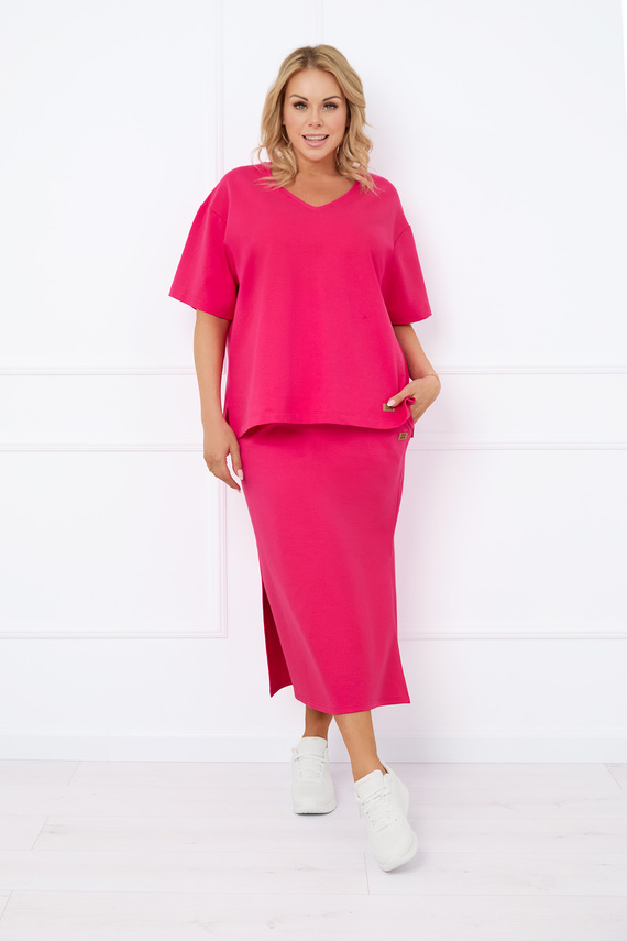 Caro Kurzarm-Bluse Italian Fashion - fuchsia