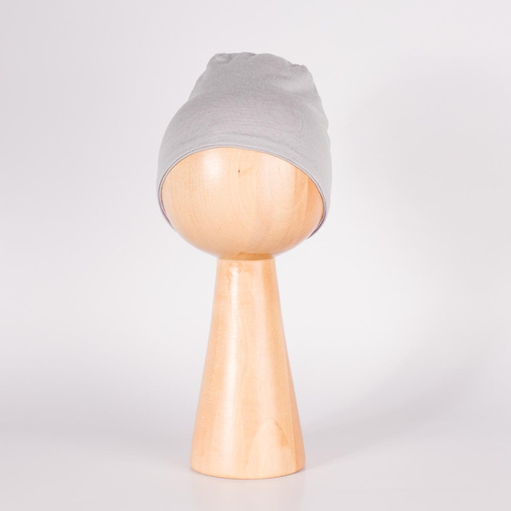 229110 Nicol Mütze Merino 100% Wolle Kinder doppellagig - grau