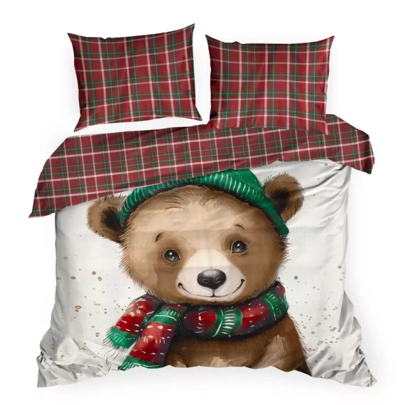Weihnachtsbettwäsche Cuddle Eurofirany Mikrofaser braun mit Reißverschluss