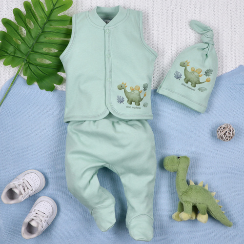 ABN-5575 Dino Explorer Nini Weste – Bio-Baumwolle, bequemer Verschluss