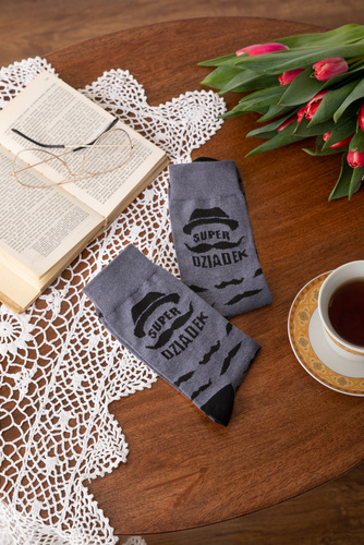 M40D Super Grandpa Lange Socken Italienische Mode - graphit