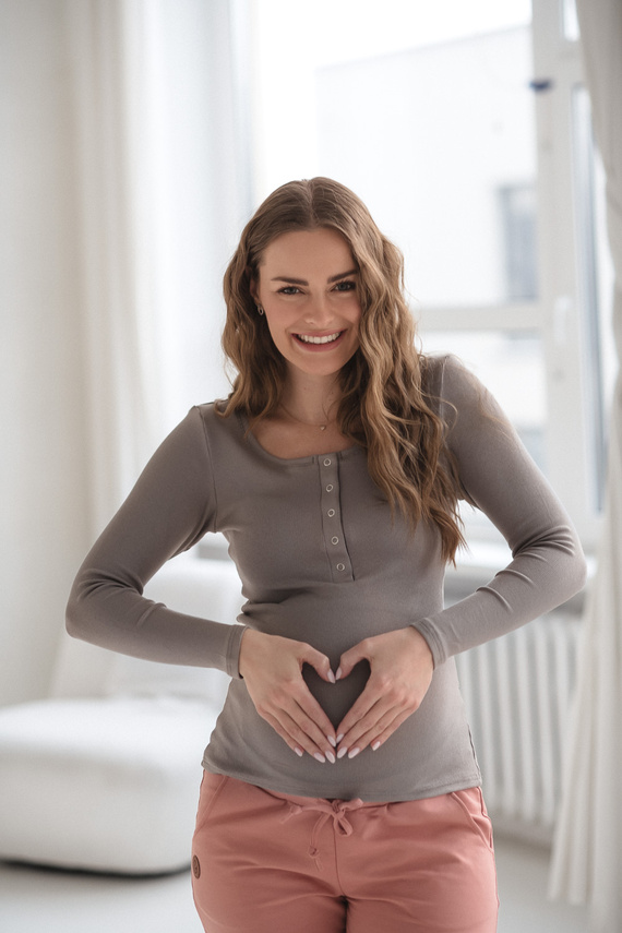 Tummy Milk&Love Umstands- und Stillshirt aus Viskose gray