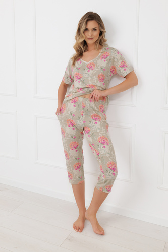 Damenpyjama HARMONIA Italian Fashion Kurzarm 3/4-Hose Viskose