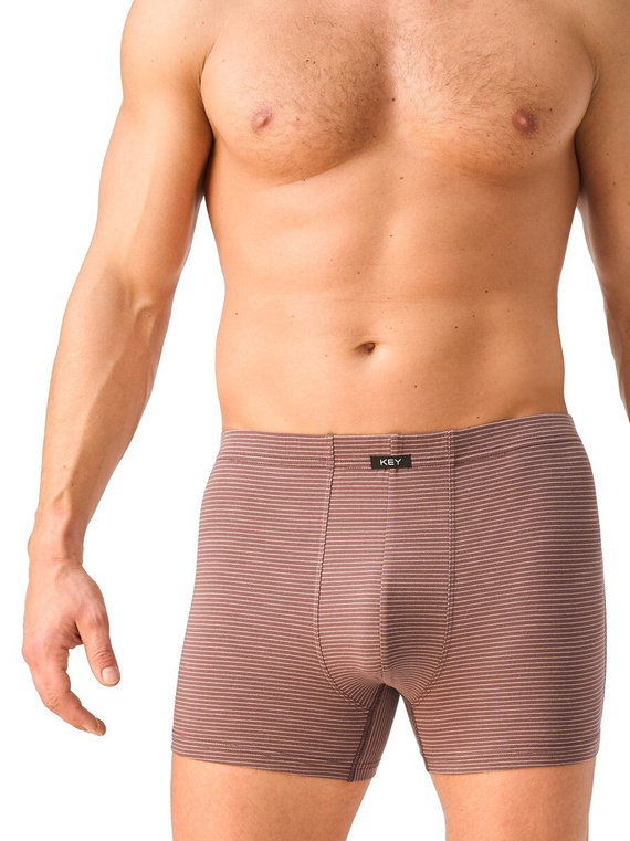 Herrenboxershorts Key MXH 374 aus Baumwolle, eng anliegend, mit breitem Bund – braun