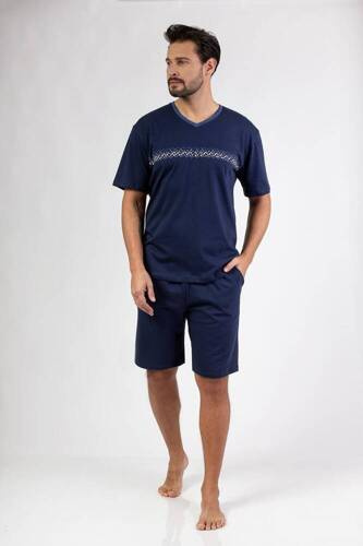 476 Regina Herrenpyjama – Marineblau