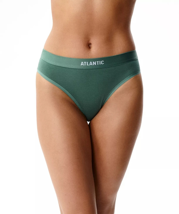 Atlantic 3CLP-012/Z26 Sport Damen Baumwollslips 3er-Pack mit breitem Bund braun-rosa-grün