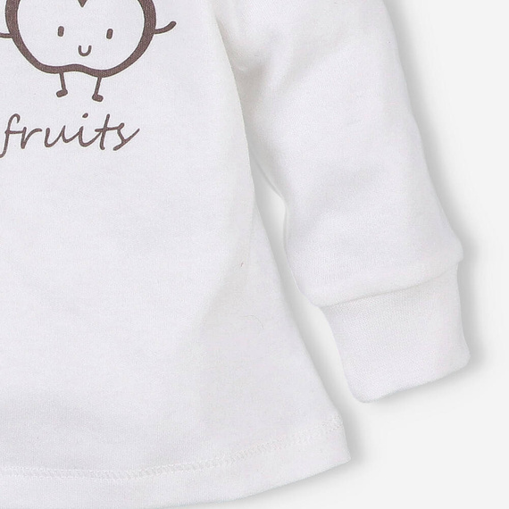 ABN-5301/ECR Happy Apples Nini Bluse aus ecrufarbener Bio-Baumwolle