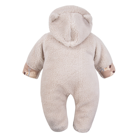 Beary Cool Eevi Babyoverall – Lammfell, beige, mit Ohren und Reißverschluss