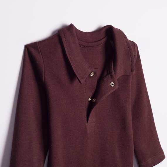 227099 Nicol BENEK Polo-Body 100% Baumwolle Dunkelbraun Langarm