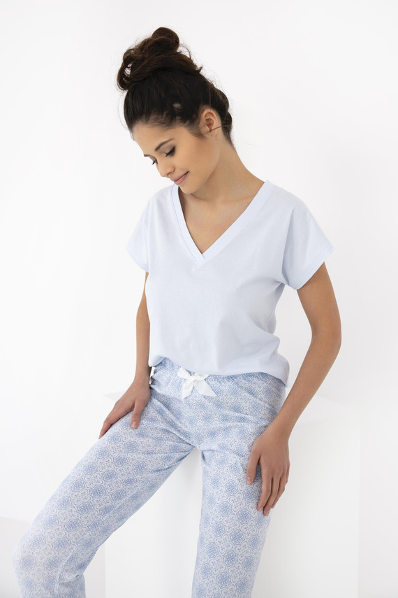 Evelina Sensis Damenpyjama – Blau