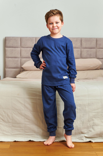 7351 Doctor Nap Kinderpyjama aus Baumwolle – klassischer Komfort – Marineblau
