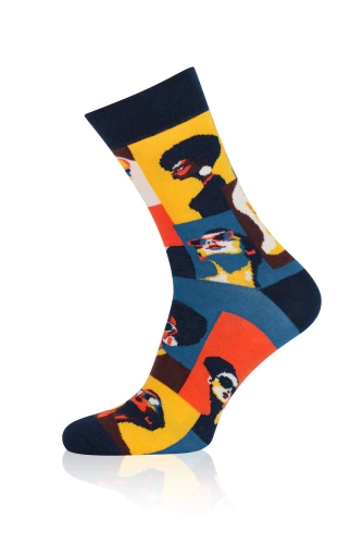 S171D Donna Lange Socken Italienische Mode - navy blau