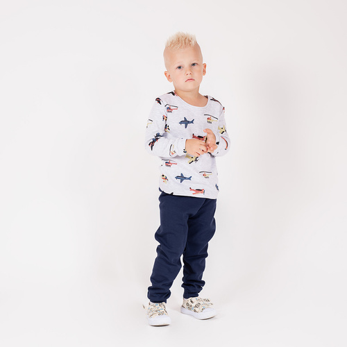 219036 Willy Nicol Kinderpyjama – Baumwolle, lange Ärmel, Flugzeuge