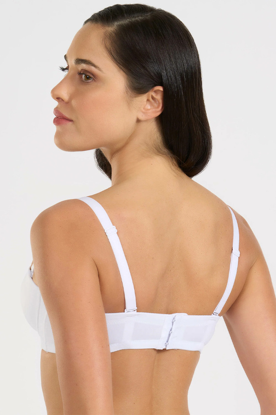 391 Biustonosz Bandeau Bianco Selene, gepolsterter Bügel-Bardotka mit abnehmbaren Trägern