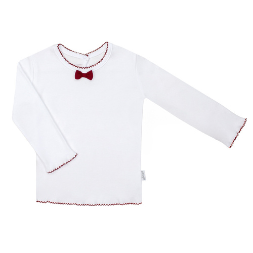 163568 Langarmbluse „Magic of Christmas“ Nicol – bordeauxrote Schleife