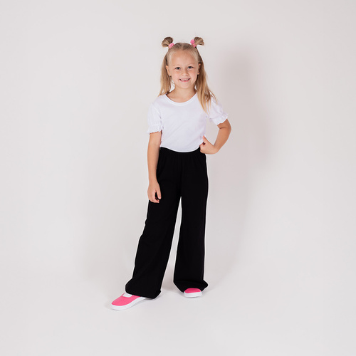 163579 Nicol schwarze Hose für Mädchen – weite Beine 92-146