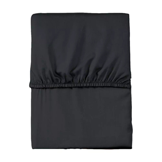 Mikrosatin Spannbettlaken Poly Detexpol glatt mit Gummizug black