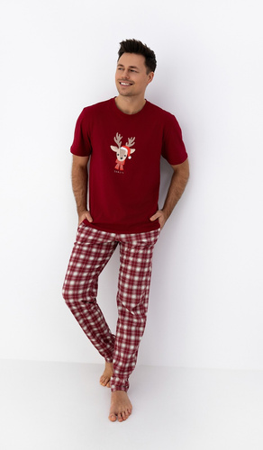 Jack Pajamas Sensis – Herrenpyjama aus Baumwolle mit kariertem T-Shirt und Hose