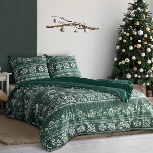 Eurofirany Clover Weihnachtsbettwäsche – Renforcé-Baumwolle