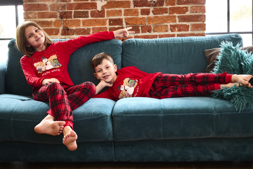 594/185 592/185 Winter Cornette Mädchenpyjama – Weihnachten, Rot, Baumwolle