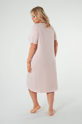 Puntini Damen Nachthemd, kurzarm Italian Fashion - puderrosa 