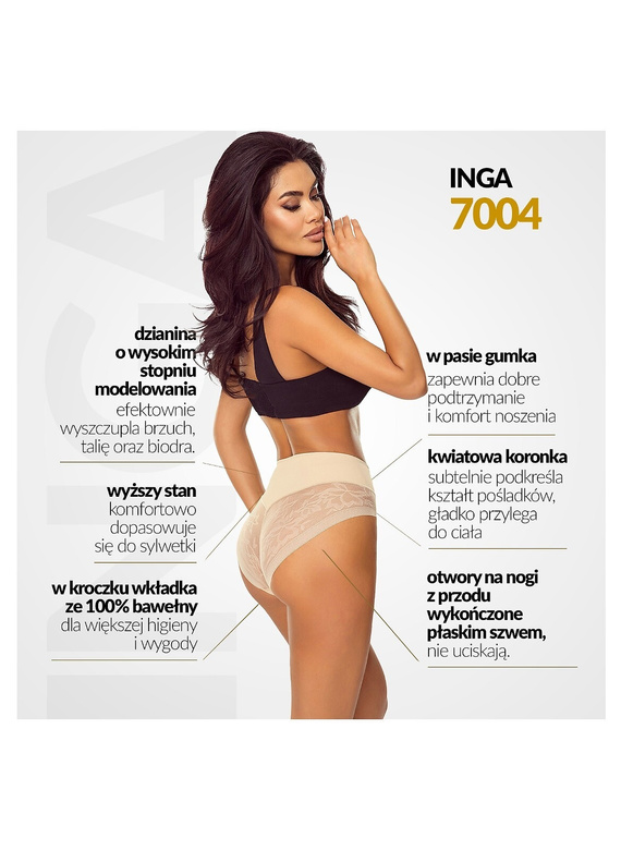 Lapinee 7004 Inga Beige Shapewear-Slip mit hohem Bund