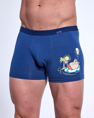 280/244 Tattoo Piglet Cornette Herren-Boxershorts, Marineblau