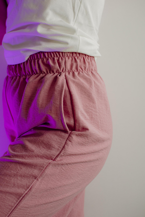 Maeve 875 De Lafense Damen Pyjamahose - lang, einfarbig, mit Taschen - rosa