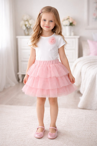 Tüllrock Mädchen Bambarillo leicht elegant bequem für Alltag pink