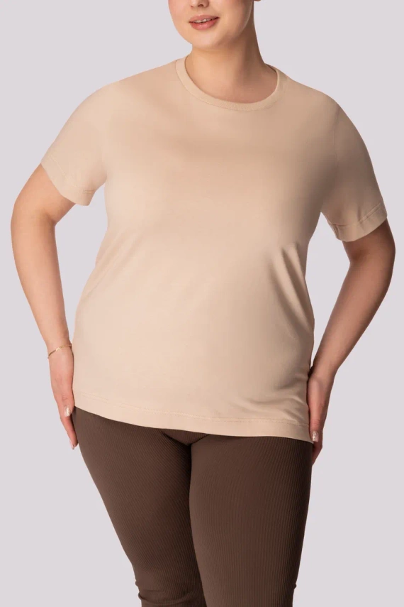 Regular Base Damen T-Shirt Mona beige