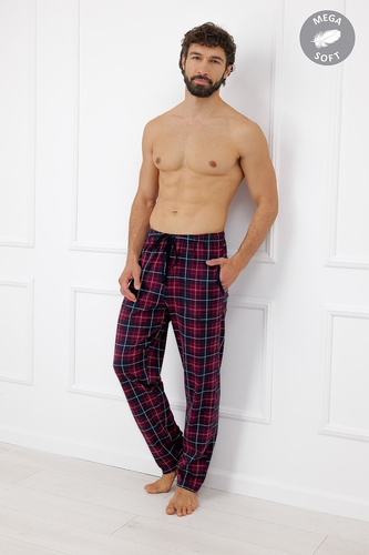 Italian Fashion Brajan Herren-Hose Mega Soft aus Baumwolle kariert
