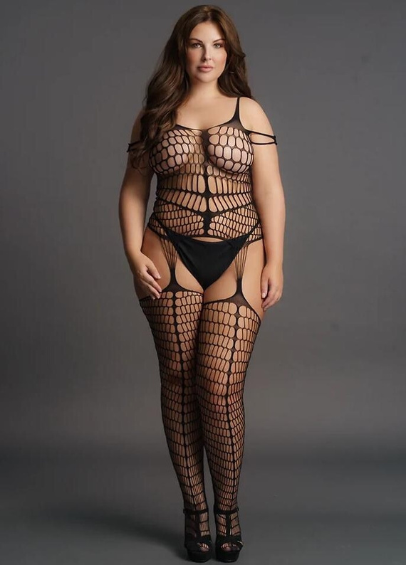 Bodystocking DES021 Le Désir Plus Size sinnliches Body aus Netzstoff