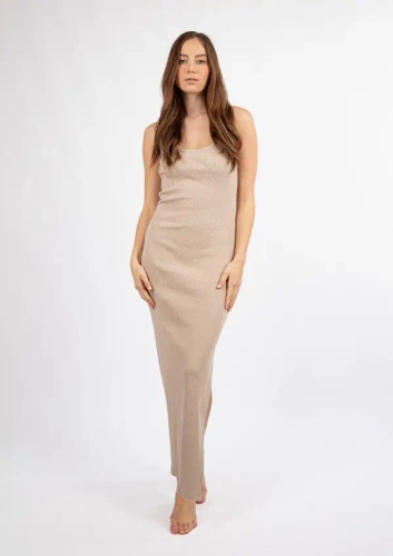 DK-K-P7 DKaren Baumwollkleid – Cappuccino