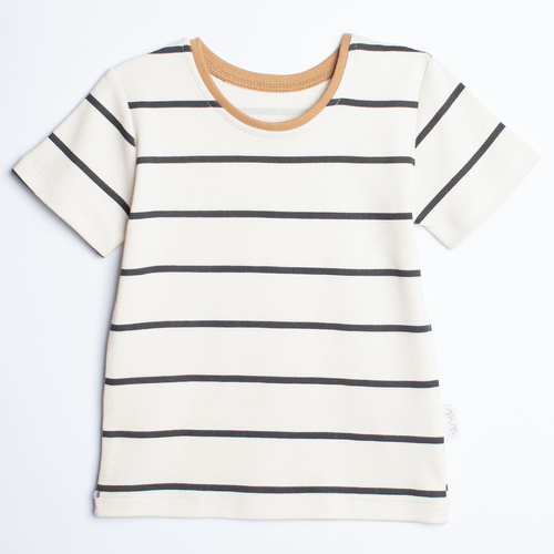 Nicol Olo 222138 Jungen T-Shirt mit Streifen 100% Baumwolle cremefarben