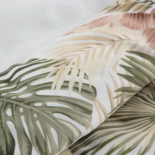 Frühling 29 Blumen Satinbettwäsche Eurovorhänge weiß/grün