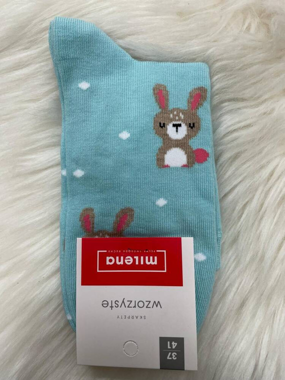 0200-158 Rabbits and Dots Milena Damensocken – blau
