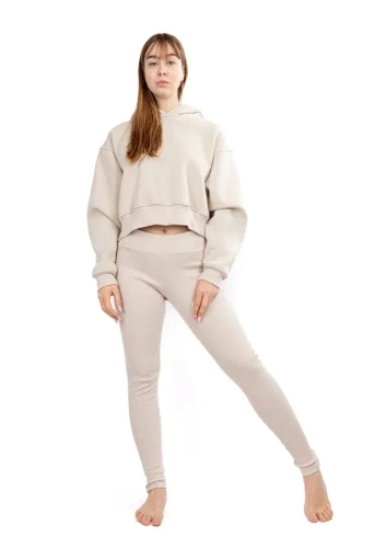 DK-K-B13 Dkaren Damen-Trainingsanzug-Set – Beige