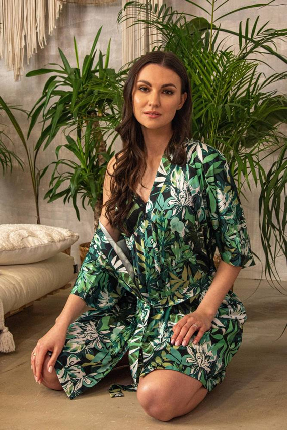 638 Lurdes Damenbademantel De Lafense - grün