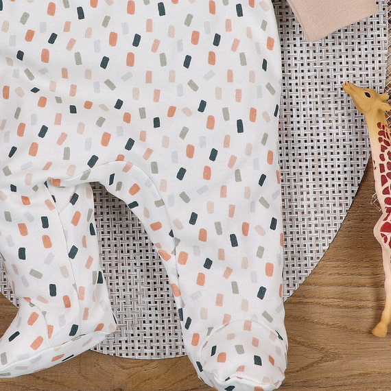 ABN-5327/KRE Umschlagstrampler aus Bio-Baumwolle Nini creme