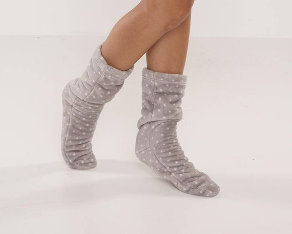 553/554 Wellsoft Smooth Schlafsocken De Lafense - grau gepunktet