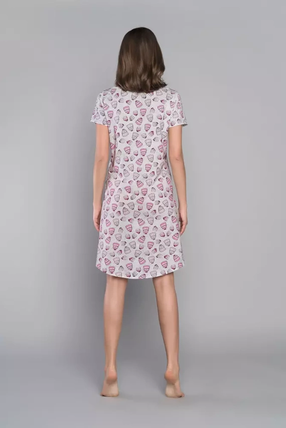 Dolce Damen Kurzarmhemd Italian Fashion - Druck