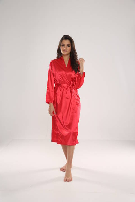 798 Klassischer Forex Damenbademantel - rot