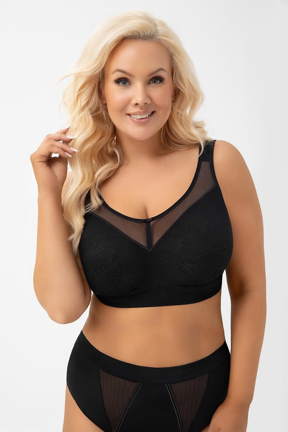 Biustonosz soft ohne Bügel G017 Roma Gorsenia schwarz bequem stützend