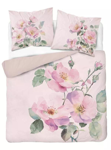5426 Eine 3D-Mikrofaserbettwäsche mit pastellfarbenen Wildrosen – Detexpol