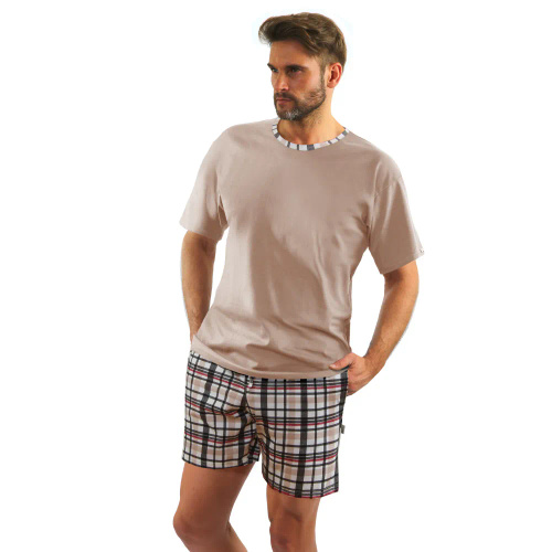 2187/27 Sesto Senso Latte Herren-Kurzarmpyjama