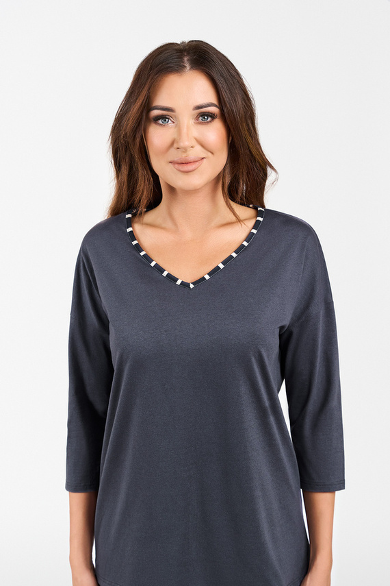 Betty Damen Schlafanzug 3/4 Ärmel, lange Hose Italian Fashion - graphite/graphite print