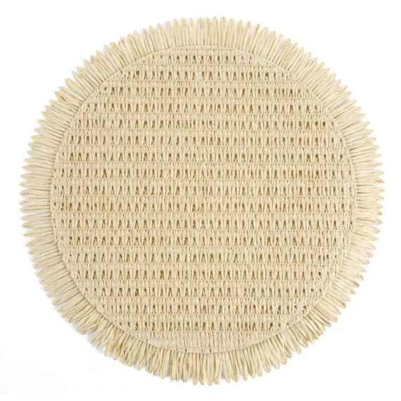 Eurofirany Tischset elegante Platzmatte unter Teller Glamour Stil Joan beige