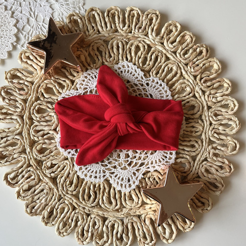 Mamatti Mädchen-Stirnband OP01 Merry Christmas – Rot, festliches Pin-up