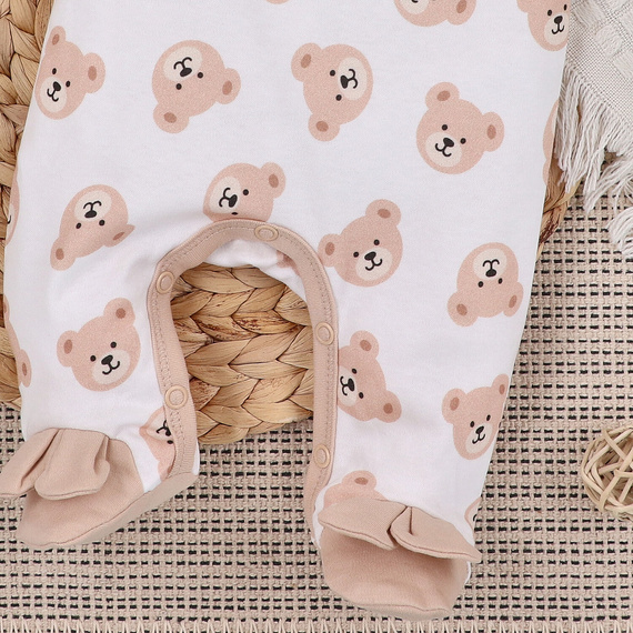 ABN-5355 Sweet Bears Nini Schlafanzüge aus Bio-Baumwolle, Beige